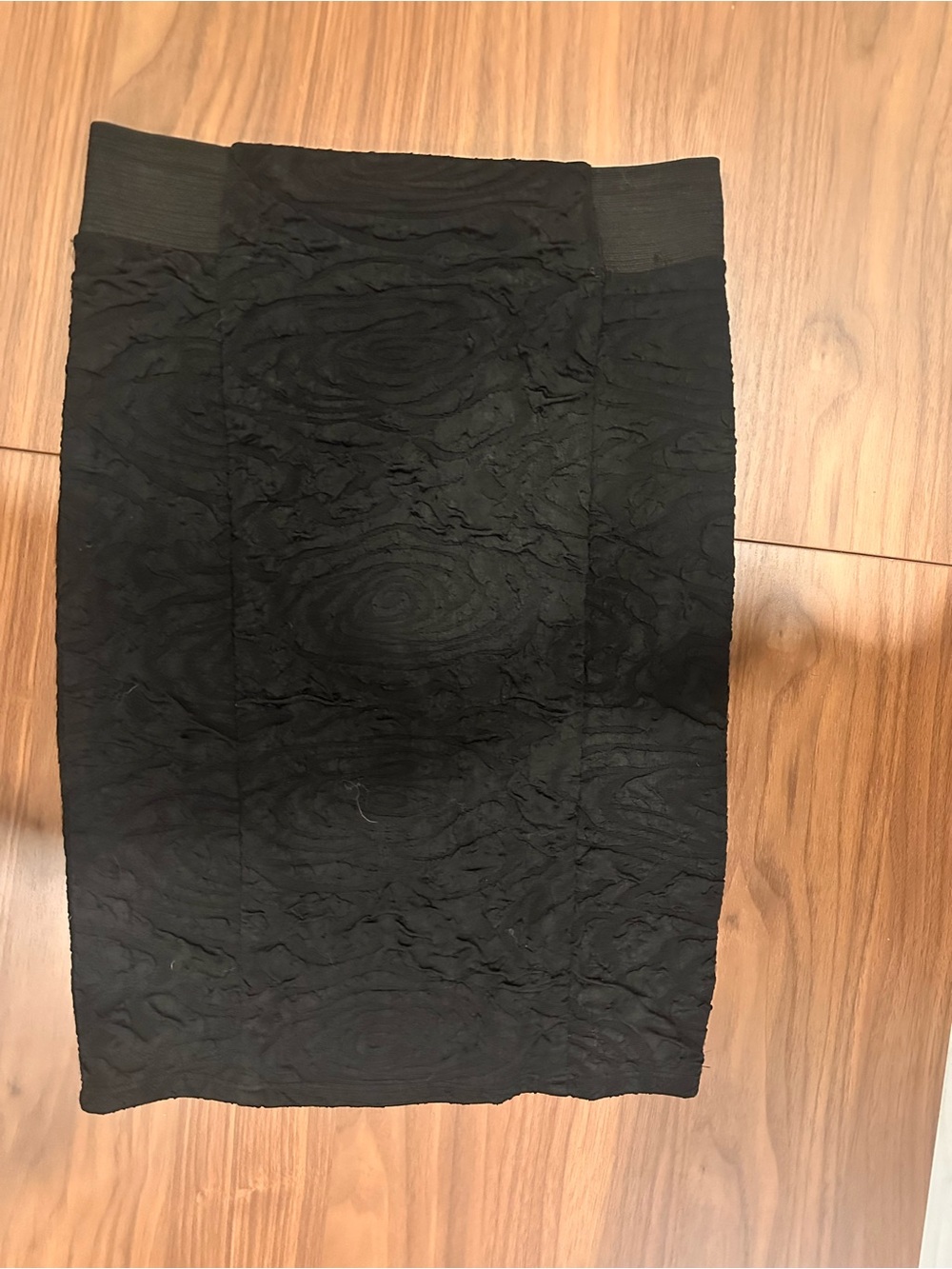 Bar III Black Textured Pencil Skirt with Stretch Waistband